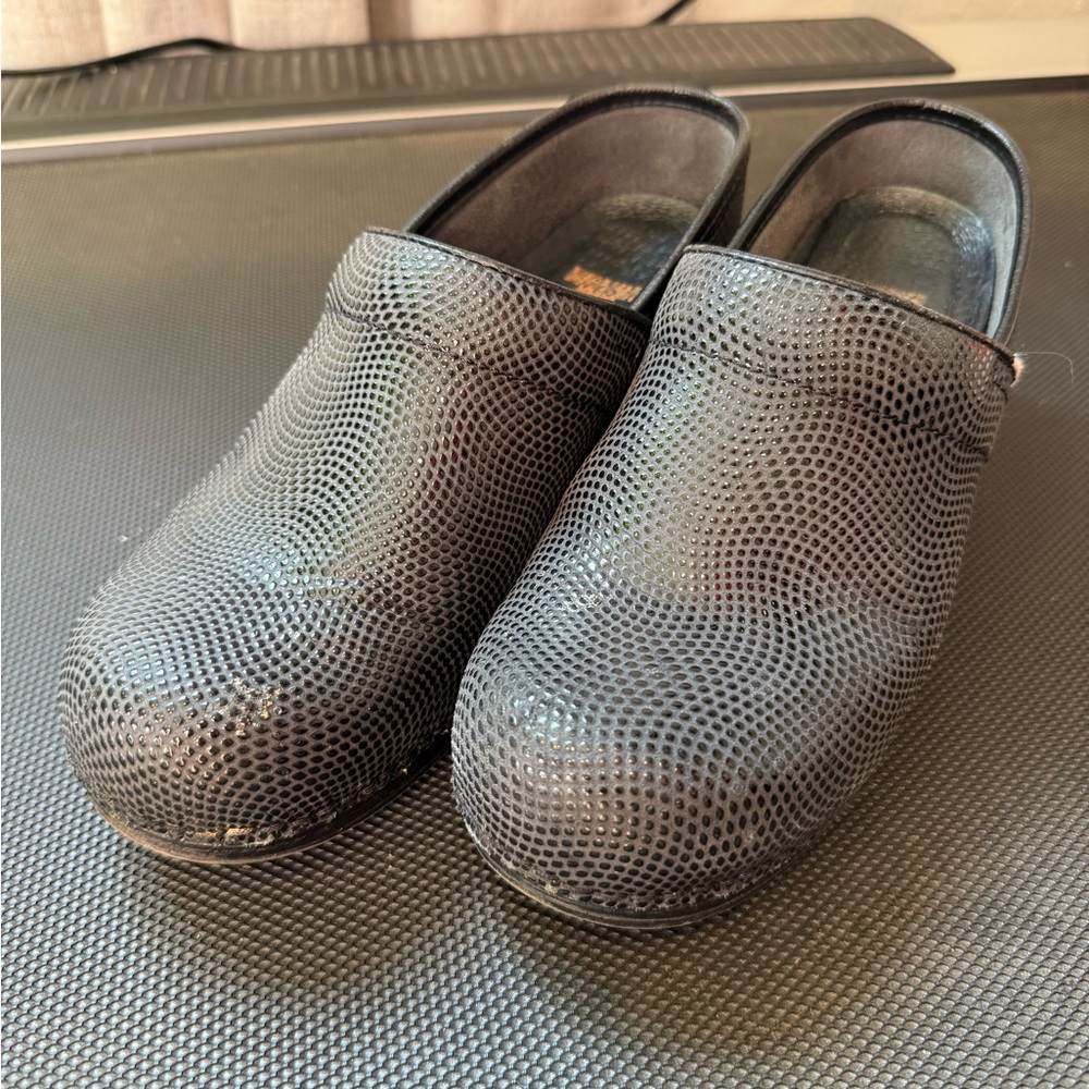 Dansko Black Textured Clogs